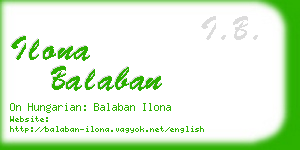 ilona balaban business card